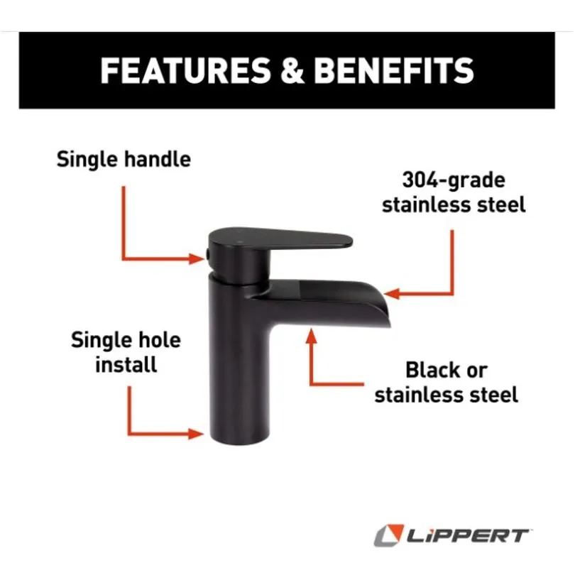 Waterfall Bathroom Faucet-BLK